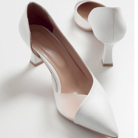 Resim Luvishoes 353 Beyaz Cilt Topuklu Kadın Ayakkabı Beyaz Cilt 