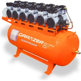 Resim Grayzer 300 Lt Sessiz ve Yağsız Hava Kompresörü 6 Kafa 