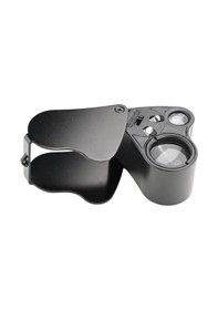 Resim Xhhdqes Led Büyüteç, 30x 60x Işıklı Kuyumcular Büyüteç, Katlanabilir Metal Takı Göz Döngü Büyüteç, Paralar Pullar Saatler 3 Adet 