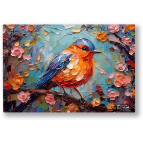 Resim Dala Konan Kuş - 120x80 ( Çok Satan ) 