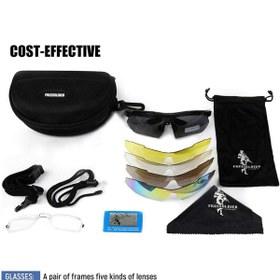 Resim SARİSSA BİSİKLET Xbyc G4668 Bisiklet Gözlük 5 Lensli Spor Bisiklet Sürüş Gözlüğü Siyah Çerçeveli 