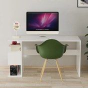 Resim Evdemo Leo Kitaplıklı Çalışma Masası Beyaz 