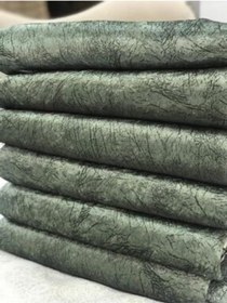 Resim Süngerli Koltuk Çekyat Örtüsü Damar Desenli Parlak Ve Haki Yeşil 