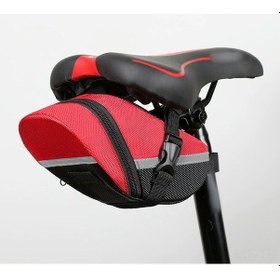 Resim Büyük Kapasiteli Su Geçirmez Mini Bisiklet Saddle Çantası - Kolay Kurulumlu Nilon Materyal Kırmızı Kırmızı 