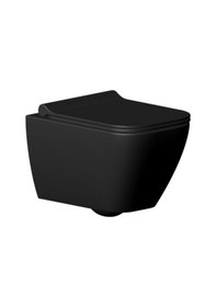 Resim Seramiksan Saturn A141201H Kanalsız Asma Klozet + Yavaş Kapak Mat Siyah 