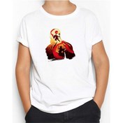 Resim God of War Kratos Siluet Beyaz Çocuk Tişört Beyaz 