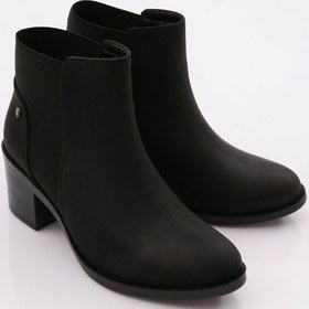 Resim Dgn 4255-2027 Kadin Yanlari Lastikli Topuklu Bot 4255-2027-R1534 Siyah 