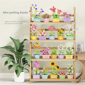 Resim 12 Parça/Okula Dönüş Hediyesi Mini Bonsai Yapı Taşları / 1005 Parça Sayısı / Doğum Günü Hediyesi Sevgililer Günü Hediyesi Gerçekçi Sukulent Bonsai Montaj Oyuncak, Yapı Taşı Çiçek Modeli, Masaüstü Dekor 