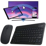 Resim Tüm Cihazlara Uyumlu Akıllı Taşınabilir Şarj Edilebilir Kablosuz Bluetooth Klavye Ve Mouse Seti-989 