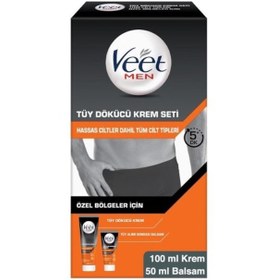 Resim Veet Men Özel Bölgeler İçin Tüy Dökücü Krem 100 ML + Balsam 50 ML 