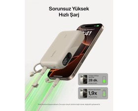Resim Belkin BPB027HQSD Boostcharge 10.000 Mah 20W Usb-C Powerbank Dijital Göstergeli Taşınabilir Şarj Cihazı - Kum Rengi 