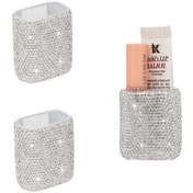 Resim Willowhaven 2 Adet Elmas Kaplama Ruj Kutusu, Ofis Masaüstü Ve Araç İçin Beyaz Ruj Askısı 