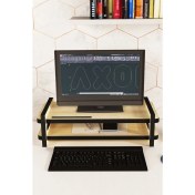 Resim Axolotl Çift Katlı Monitör Standı Çok Amaçlı Telefon Bölmeli Masaüstü Organizer ve Bilgisayar Yükselticisi 