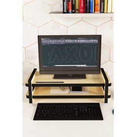 Resim Axolotl Çift Katlı Monitör Standı Çok Amaçlı Telefon Bölmeli Masaüstü Organizer ve Bilgisayar Yükselticisi 