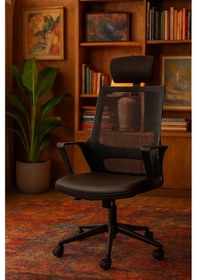 Resim Tp Tunapres Ergonomik File Sırt Destekli Çalışma Ve Ofis Koltuğu Ayarlanabilir, Bel Destekli, Döner Tekerlekli Siyah 