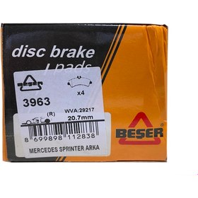 Resim 3963 Arka Fren Balatası Mercedes Sprinter Ii - Crafter Çift Teker 