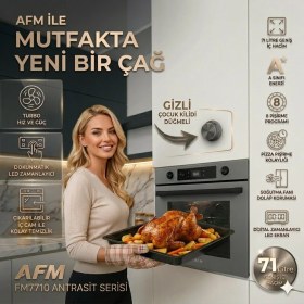Resim Alveus Afm Serisi Cat4 Vitro. Elektrikli Cam Antrasit-Gri Ankastre Set (V6-04 Siyah +FM7710+FM3407) 