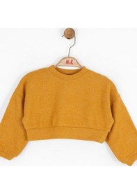 Resim Kız Bebek Simli Kazak-15108 Hardal 