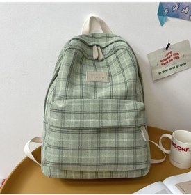 Resim Sırt Çantası Kareli Sırt Çantası Adaçayı Yeşili Sırt Çantası Kızlar Gençler Preppy Okul Malzemeleri Estetik Günlük Sırt Çantası Çanta Adaçayı Yeşili Çok Renkli 