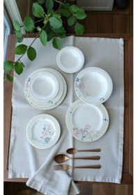 Resim Akayev Porselen Fiorina 24 Parça Yemek Takımı Beyaz 