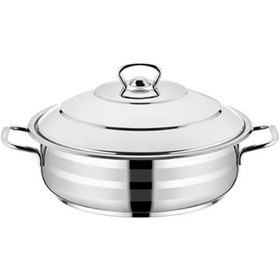 Resim Sıla Çelik Karnıyarık Basık Tencere - Çelik Kapak 34x15 Cm 