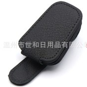 Resim Jeehugo Siyah Deri Araç Güneş Gözlüğü Kutusu - Dayanıklı, Kompakt Ve Kolay Kullanıma Uygun - Araç İçin Gözlük Tutucu Organizatör 