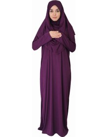 Resim Zehranaz Namaz Elbisesi Koyu Mürdüm Fermuarsız Namaz Elbisesi 