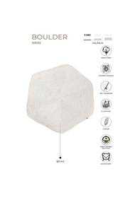 Resim Koza Halı Boulder El Örmesi Altıgen Beyaz Pamuklu Yıkanabilir Halı Kilim Ba Beyaz 