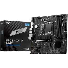 Resim MSI MB PRO B760M-P DDR4 SOKET 1700 DDR4 5333MHZ(OC) PCI-E Gen4 2X M.2 USB3.2 DP HDMI 1x2.5G LAN ATX 