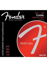 Resim Fender Super 7250Ml Bass Strings Takım Tel Bas Gitar Teli 045-100 