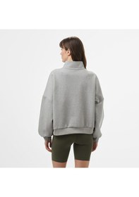 Resim Vans Loose Mock Neck Kadın Gri Sweatshirt Cement Heather 