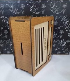 Resim Ahşap Radyo Görünümlü Kumbara 