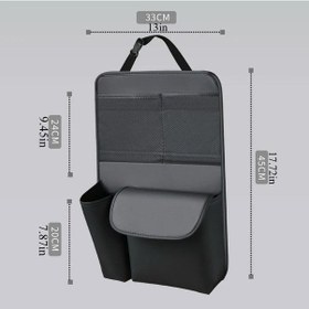 Resim Chuangyinshop Siyah Car Seat Back Storage Bag Pu Deri Çok Fonksiyonlu Cep Telefonu Ve Su Şişesi Saklama Çantası 