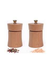 Resim Natürel Ahşap Tuz Ve Karabiber El Değirmeni Öğütücü Grinder 2 Adet 8 Cm Natürel 