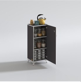 Resim Kenzlife mutfak dolabı zehra 108*030*032 gri kilitli ayaklı banyo evrak ofis kitaplık ayakkabılık kiler 