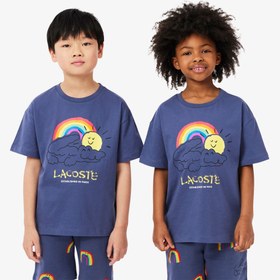 Resim Lacoste Çocuk Bisiklet Yaka Mor T-Shirt 
