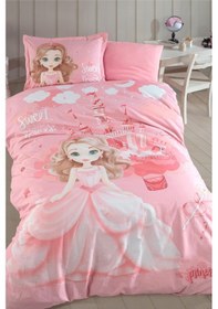 Resim Clasy Ranforce Nevresim Takımı Tek Kişilik Sweet Princess V1 Pudra 