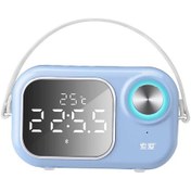 Resim Soaiy E16 Taşınabilir Kablosuz Bluetooth Hoparlör - Dijital Saat & FM Radyo & USB & Hafıza Kartı - ZORE-219473 