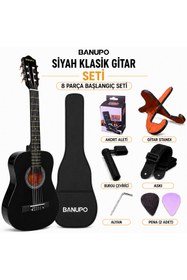 Resim Banupo MG1BK Black Klasik Gitar Başlangıç Seti (Gitar + Kılıf + Akort Aleti + Gitar Standı + Askı) 