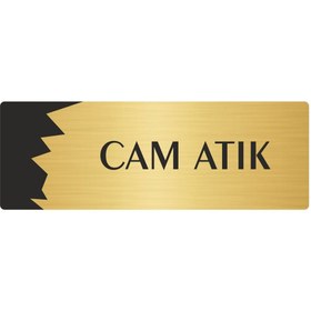 Resim Özarslan Dizayn Metal Departman Kapı İsimliği, Yönlendirme levhası Cam Atık 7X20 Cm Altın Renk 