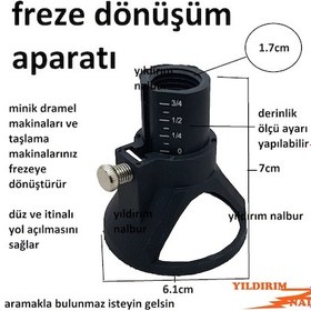 Resim Mini Hobi Taşlama Dramel Frezeye Dönüştürücü Ahşap Yol Açma Apara 