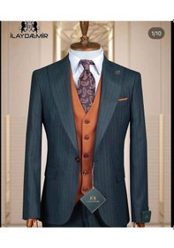 Resim İlayda Emir Slim Fit, Kırlangıç Yaka, 6 Drop, Erkek Takım Elbise Düğün Nişan Damatlık Kombin Petrol Yeşili 