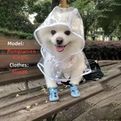 Resim 1 adet Pomeranian Şeffaf Köpek Yağmurluğu, Yüksek Görünürlüklü PVC Üst Giyme, Elle Yıkama, Tüm Irklar İçin Uygun, Yağmurlu Günler İçin Dayanıklı Moda Temel 