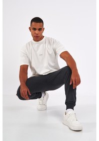 Resim Comeor Erkek Antrasit Slim Fit Jogger Cep Nakış Fermuar Detaylı Eşofman Altı 