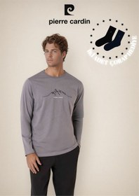 Resim Pierre Cardin Erkek %100 Pamuk Uzun Kollu Pijama Takımı Ol.pc.6101.001-gri-m Çok Renkli 