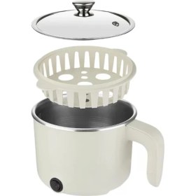 Resim Mini Elektrikli Yemek Pişirici 1 Litre Buharlı Pişirme Tepsili Mutfak Tenceresi 