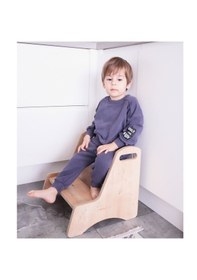 Resim Alfacountry Montessori Bebek & Çocuk Basamağı Güvenli Ve Kullanışlı Kahverengi 