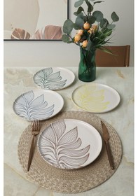 Resim Keramika Leaf Harmony Nordıc Pasta Tabağı 22 Cm 4 Adet / 22974-77 Çok Renkli 