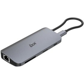 Resim Bix BX10HB PRO Type-C Kart Okuyucu 4K 60Hz HDMI Ggabit Ethernet USB 3.2 PD Dönüştürücü 