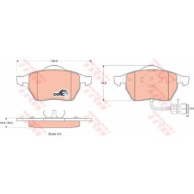 Resim TRW GDB1049 Fren Balatası Ön 100 90- A6 94- Yuvarlak Soket 